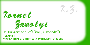 kornel zamolyi business card